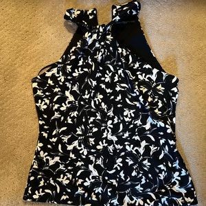 WHBM Twist Neck Halter Floral print Size XL EUC